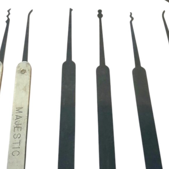 Vintage Majestic 9 Piece Spring Steel Lock Pick Set - Picture 3 of 4